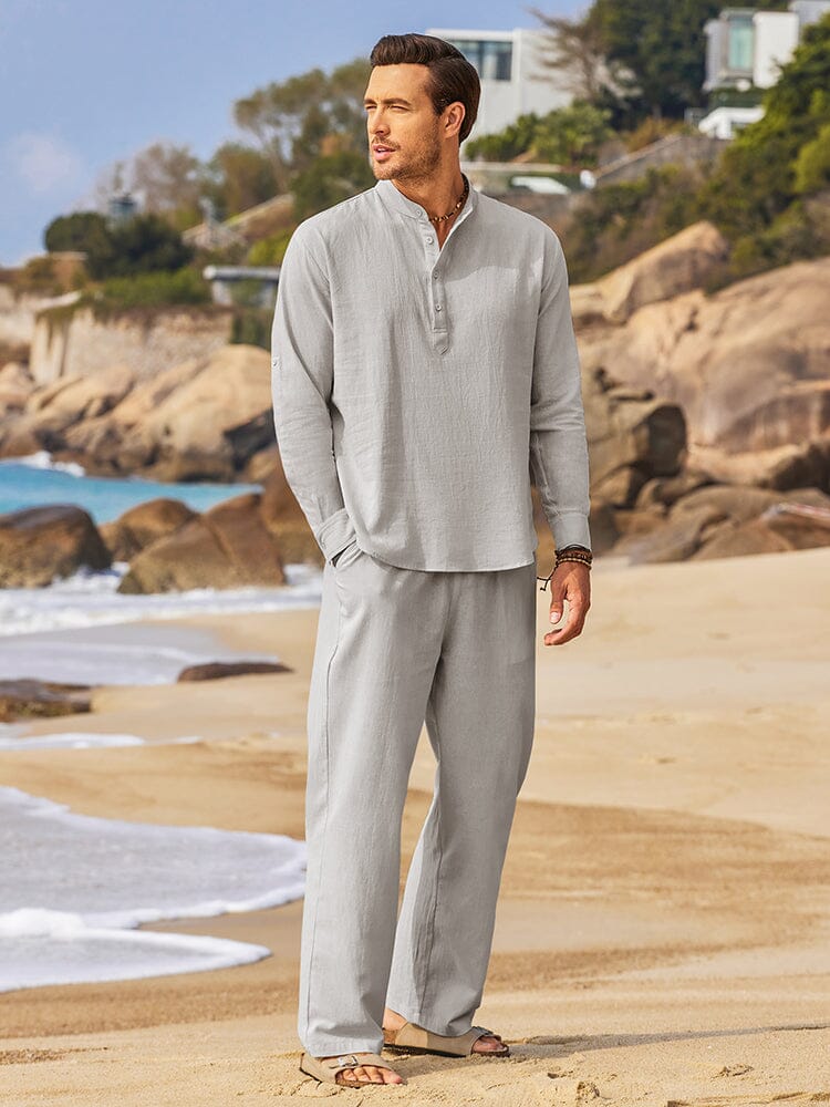Casual 2-Delat Henley Skjortset