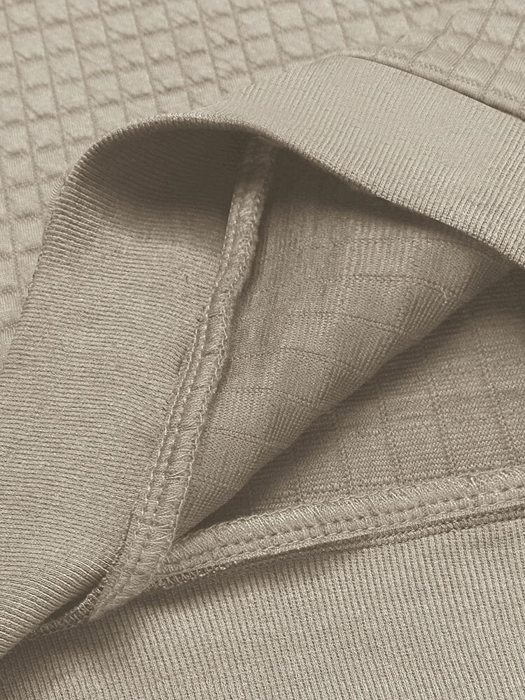 Casual Kvartskrage Waffle Sweatshirt