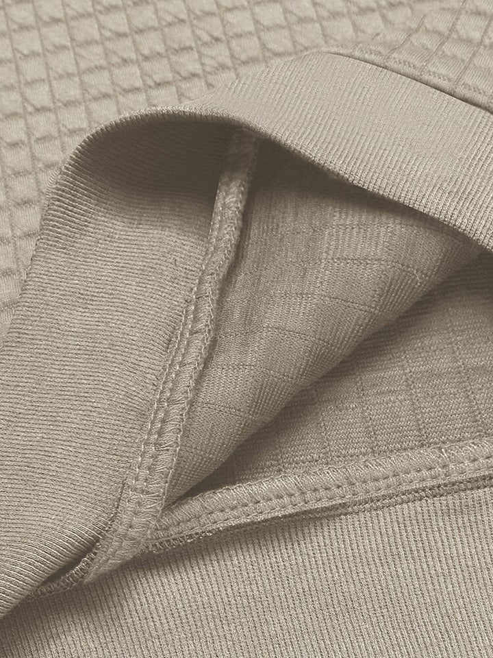 Casual Kvartskrage Waffle Sweatshirt