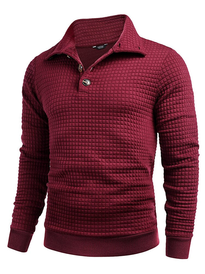 Casual Kvartskrage Waffle Sweatshirt