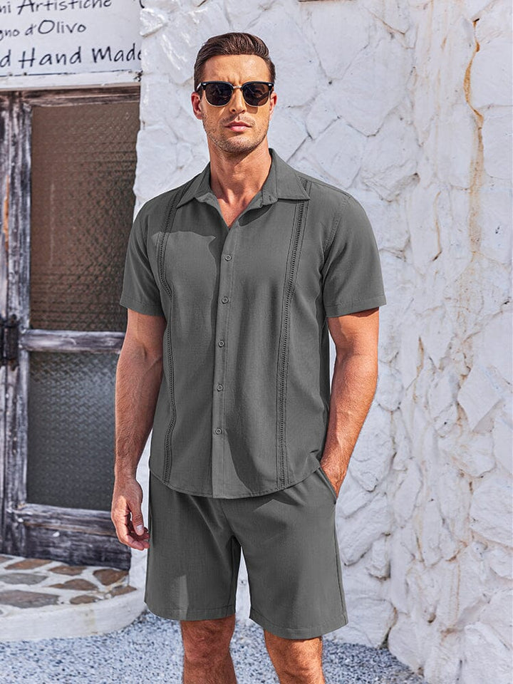 Mjuk Kubansk Skjorta Shorts Set