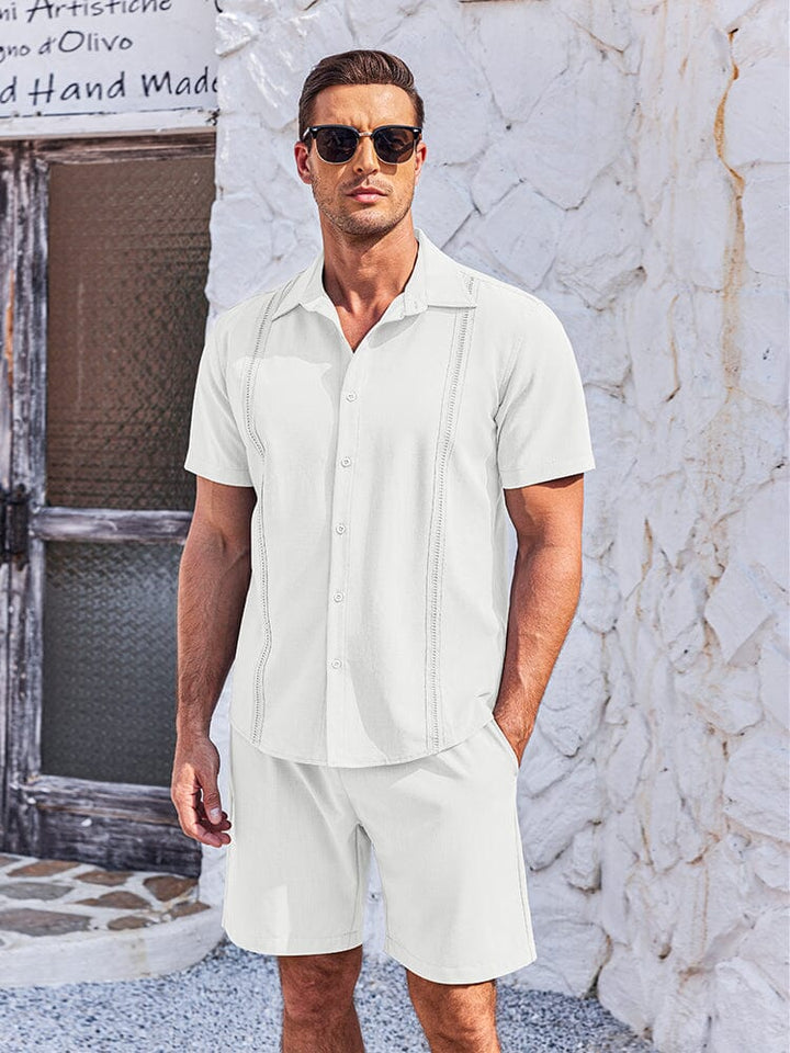 Mjuk Kubansk Skjorta Shorts Set
