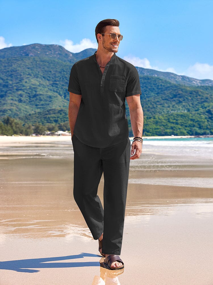 Casual Strand Bomull Linne Set