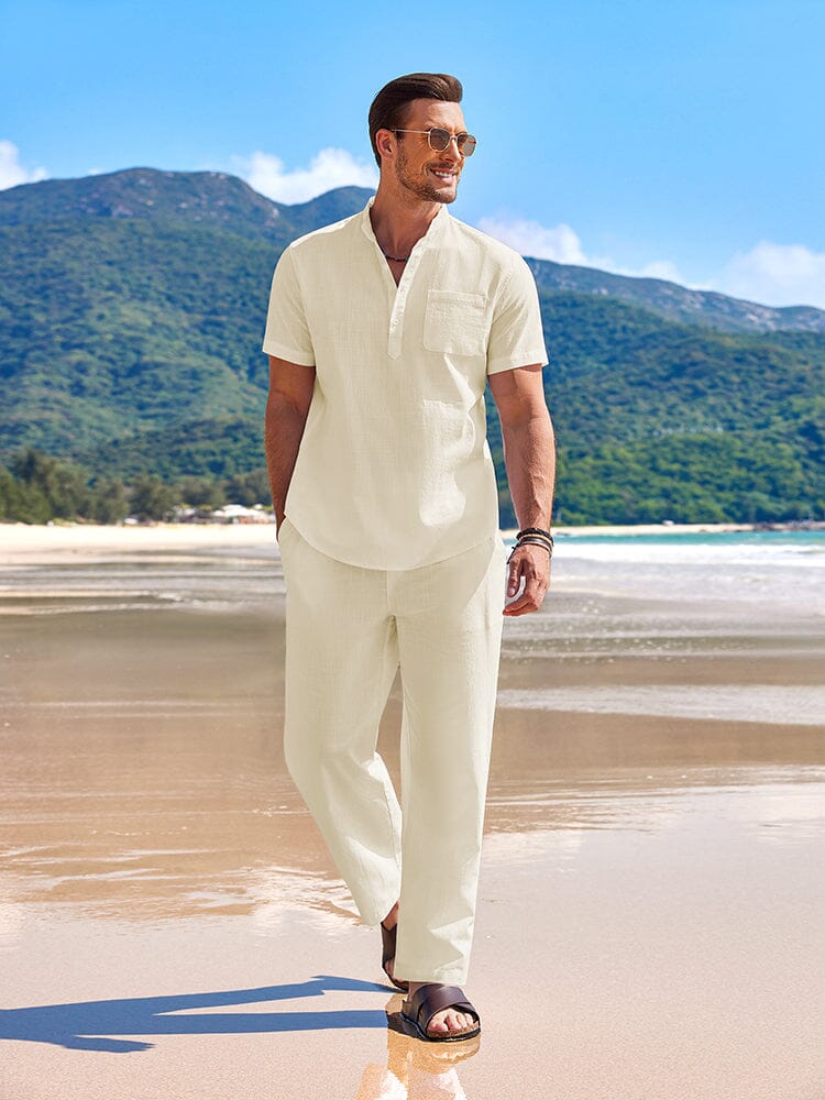 Casual Strand Bomull Linne Set
