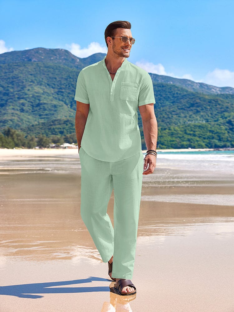 Casual Strand Bomull Linne Set