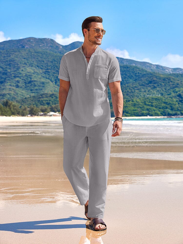 Casual Strand Bomull Linne Set