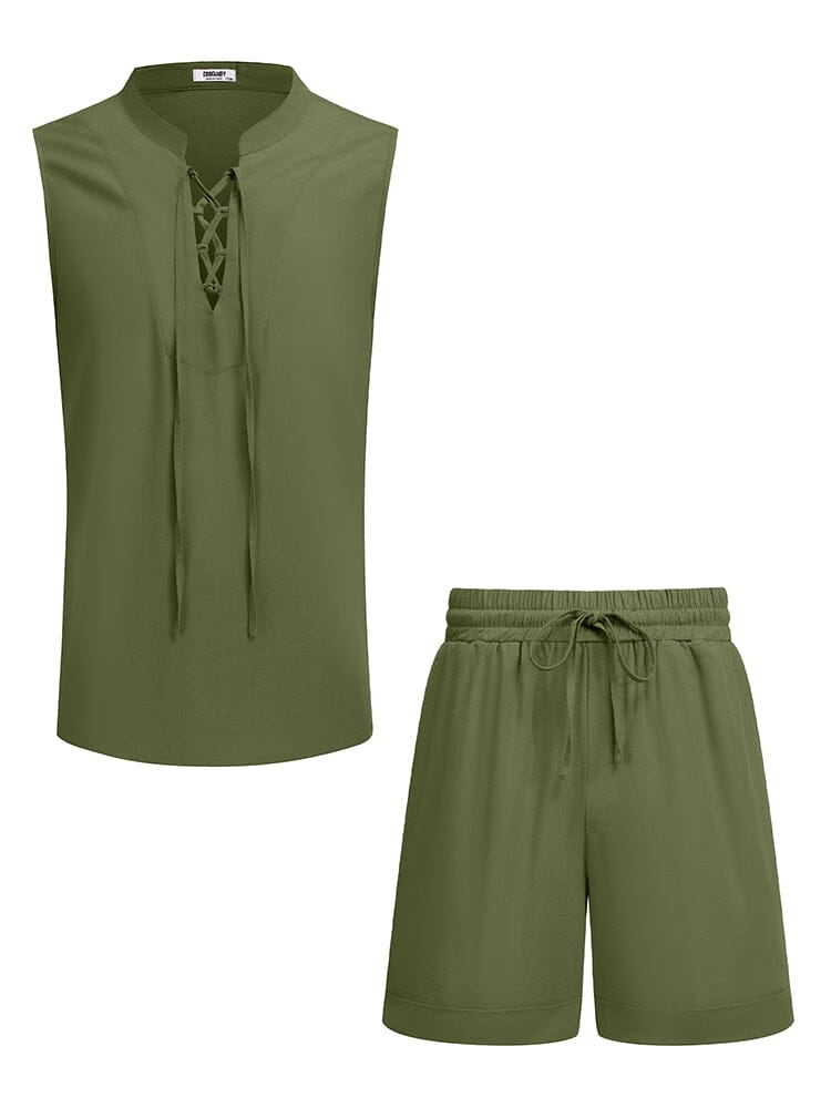 Casual Strand Linne Shorts Set