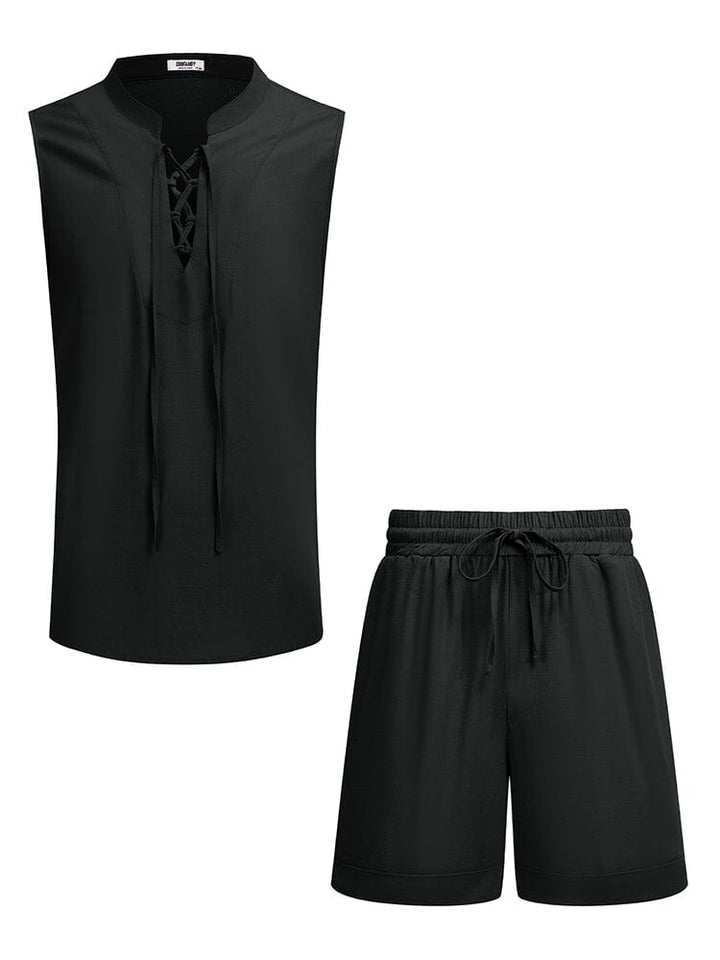 Casual Strand Linne Shorts Set