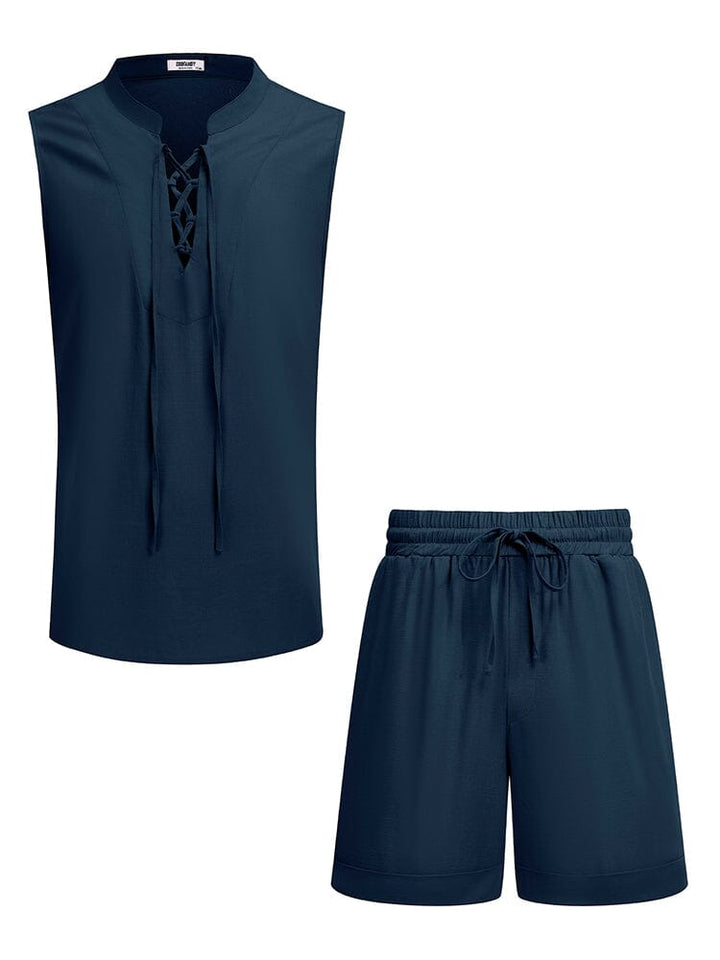 Casual Strand Linne Shorts Set