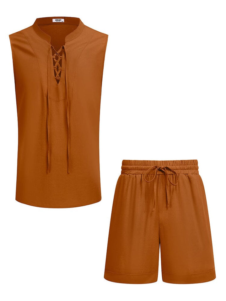 Casual Strand Linne Shorts Set