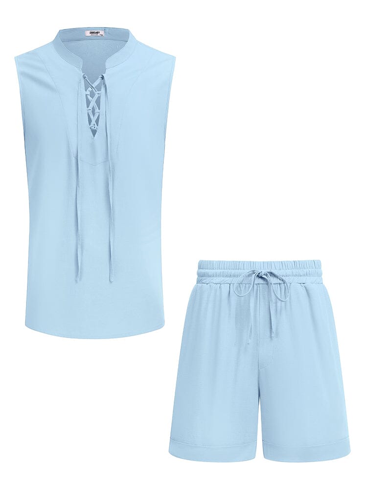Casual Strand Linne Shorts Set
