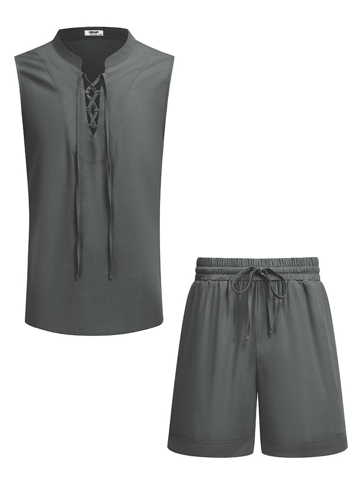 Casual Strand Linne Shorts Set