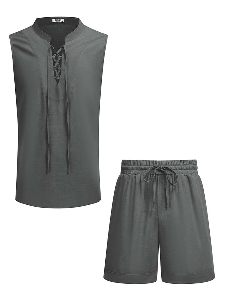 Casual Strand Linne Shorts Set