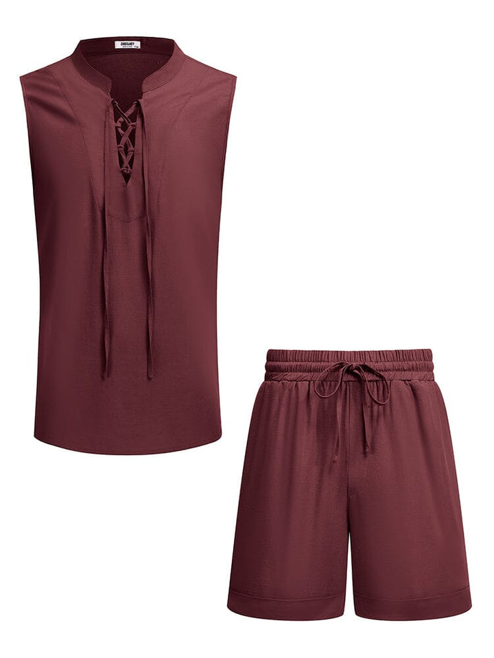 Casual Strand Linne Shorts Set