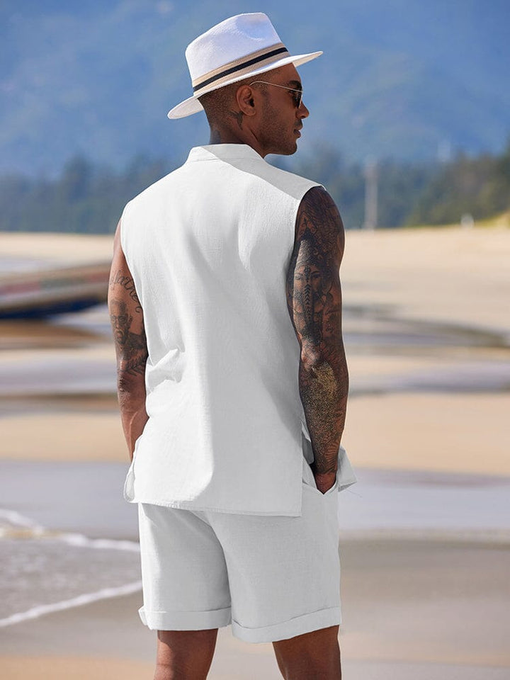 Casual Strand Linne Shorts Set