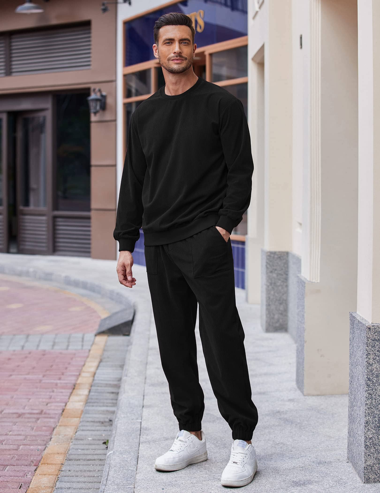 2-Delat Långärmd Pullover Sportset