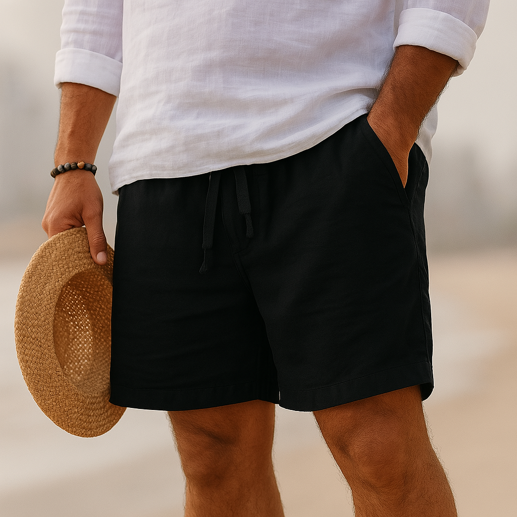 Leblanc™ | Eleganta Linneshorts med Elastisk Midja