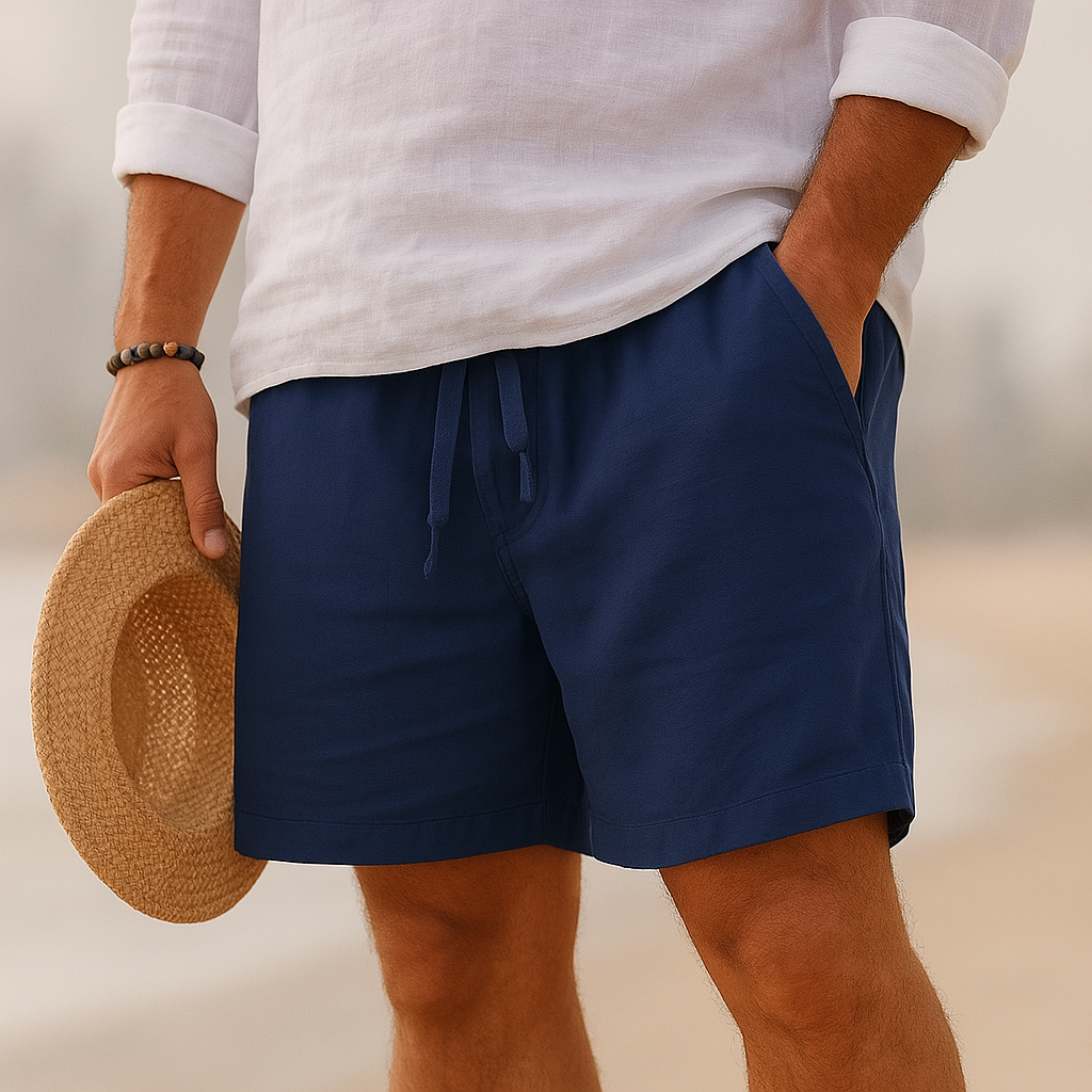 Leblanc™ | Eleganta Linneshorts med Elastisk Midja