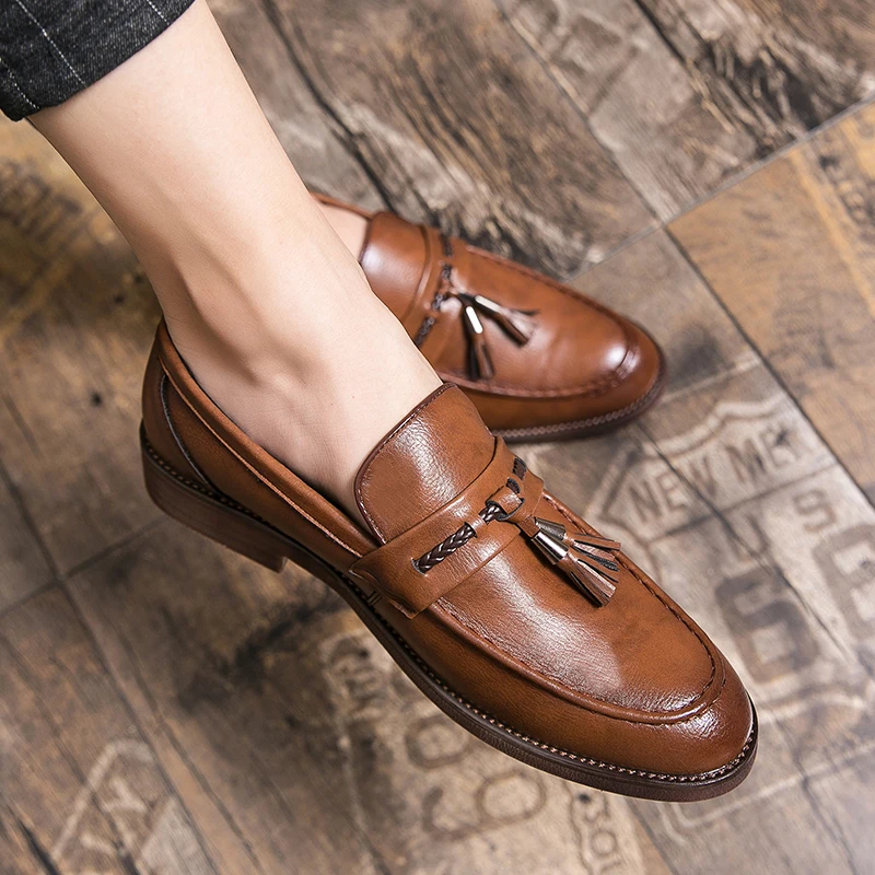Läder Tofs Loafers