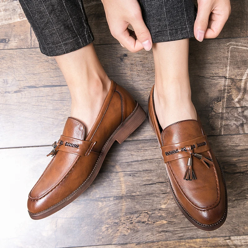 Läder Tofs Loafers