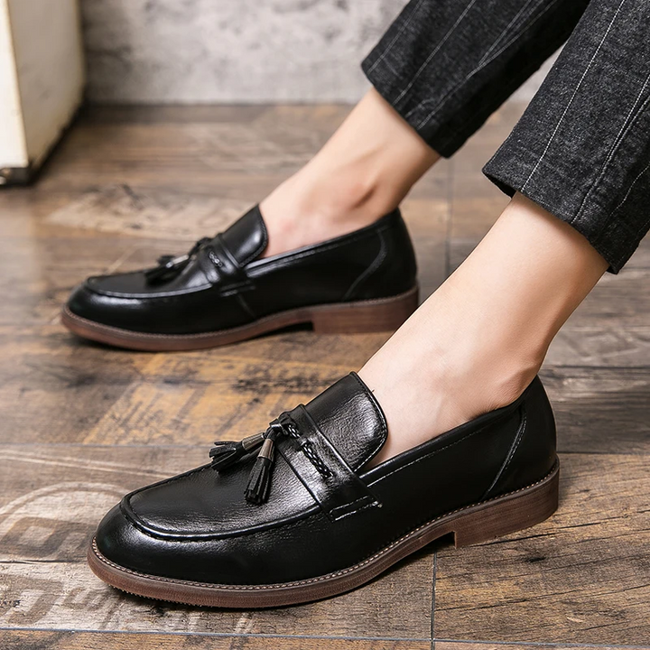 Läder Tofs Loafers