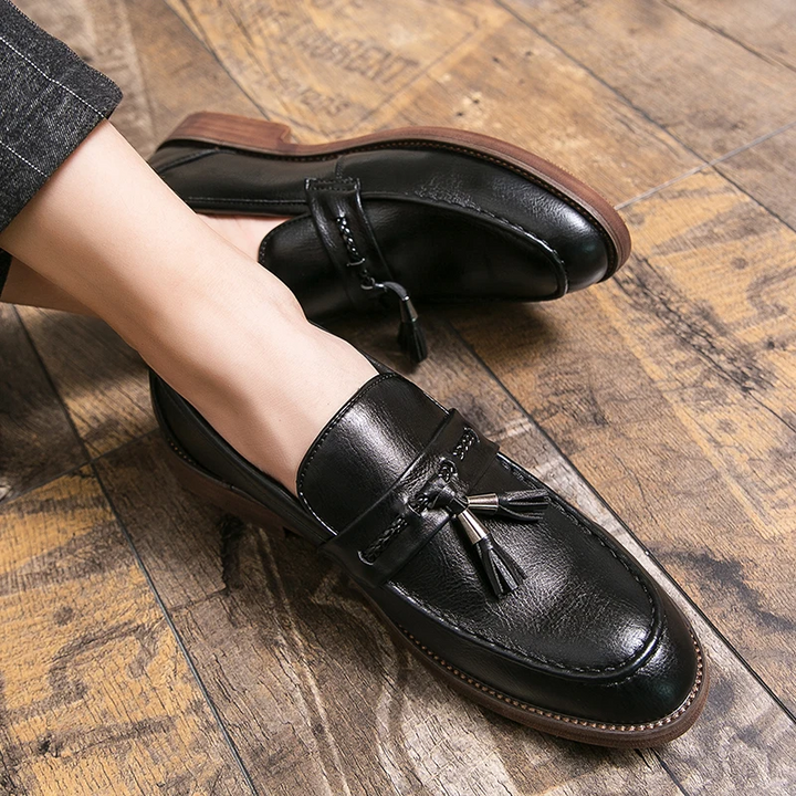 Läder Tofs Loafers