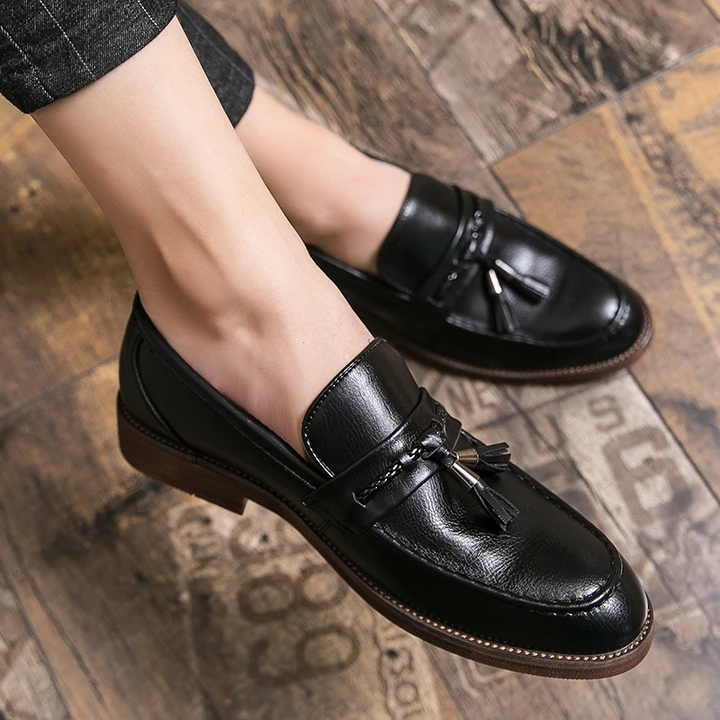 Läder Tofs Loafers