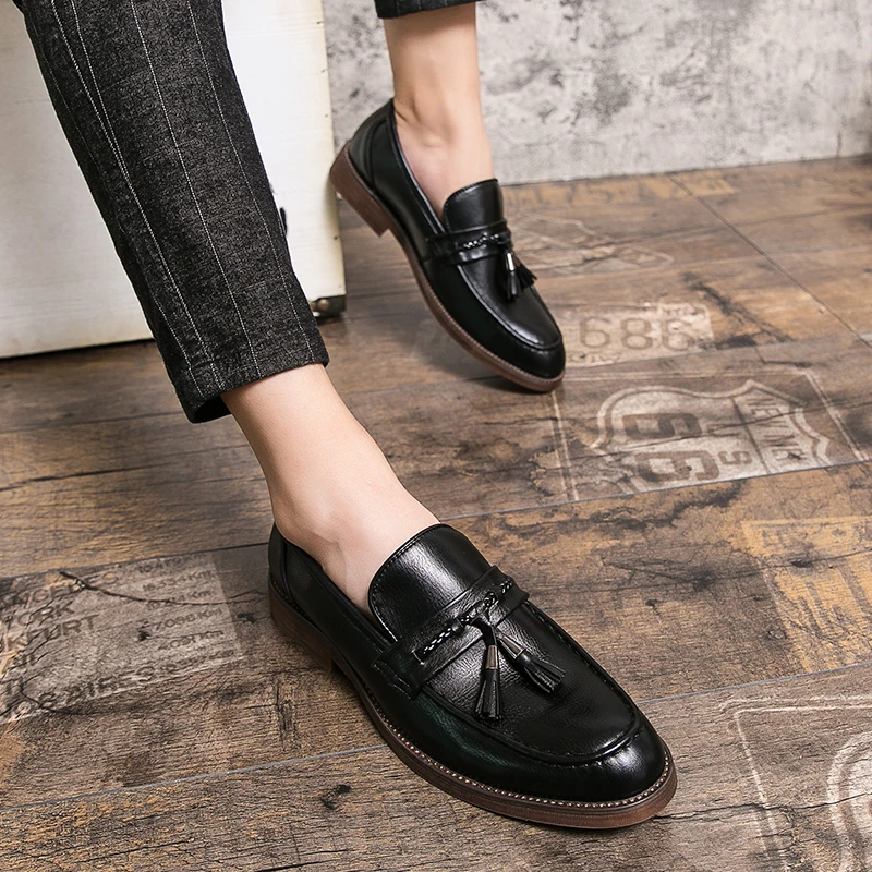 Läder Tofs Loafers