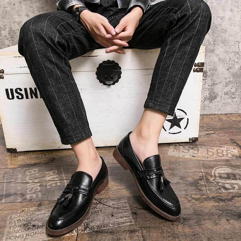 Läder Tofs Loafers