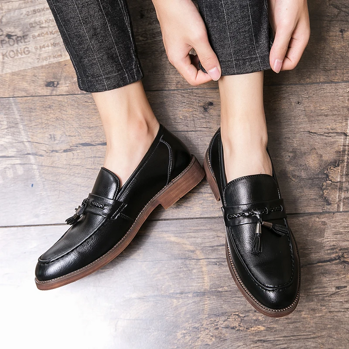 Läder Tofs Loafers