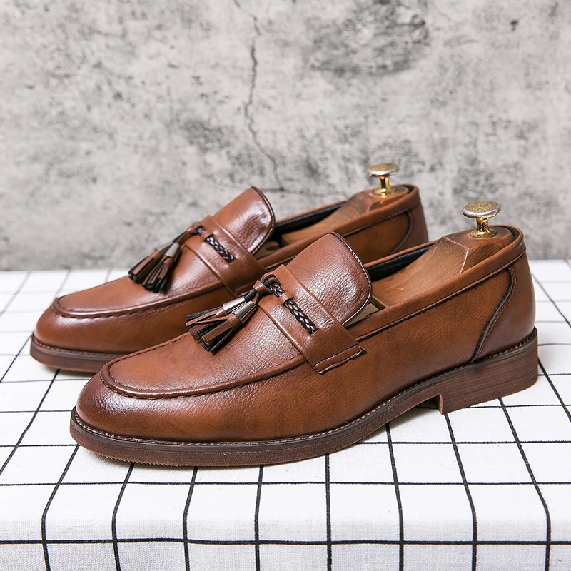 Läder Tofs Loafers