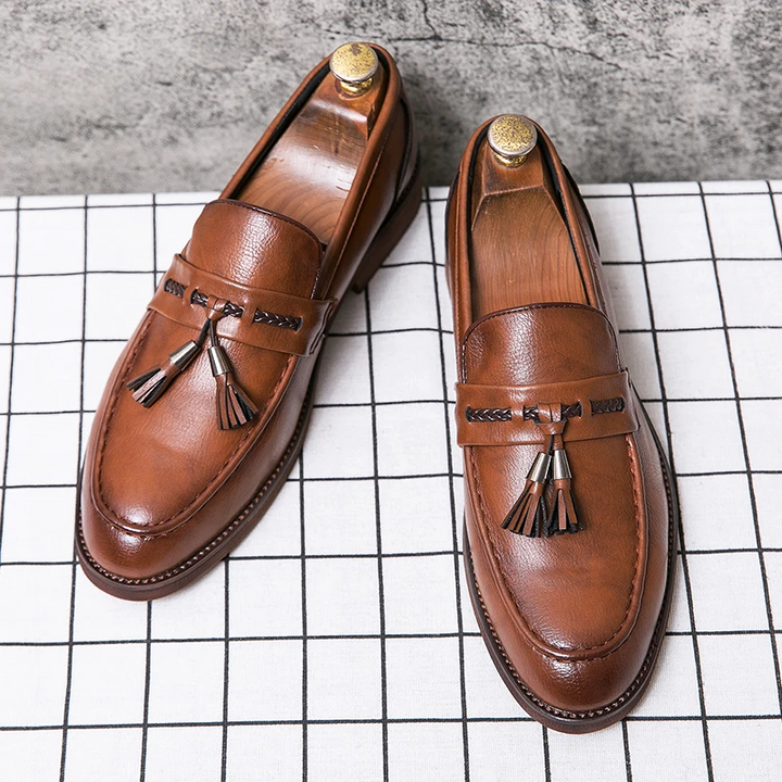 Läder Tofs Loafers