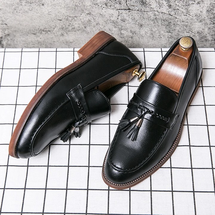 Läder Tofs Loafers