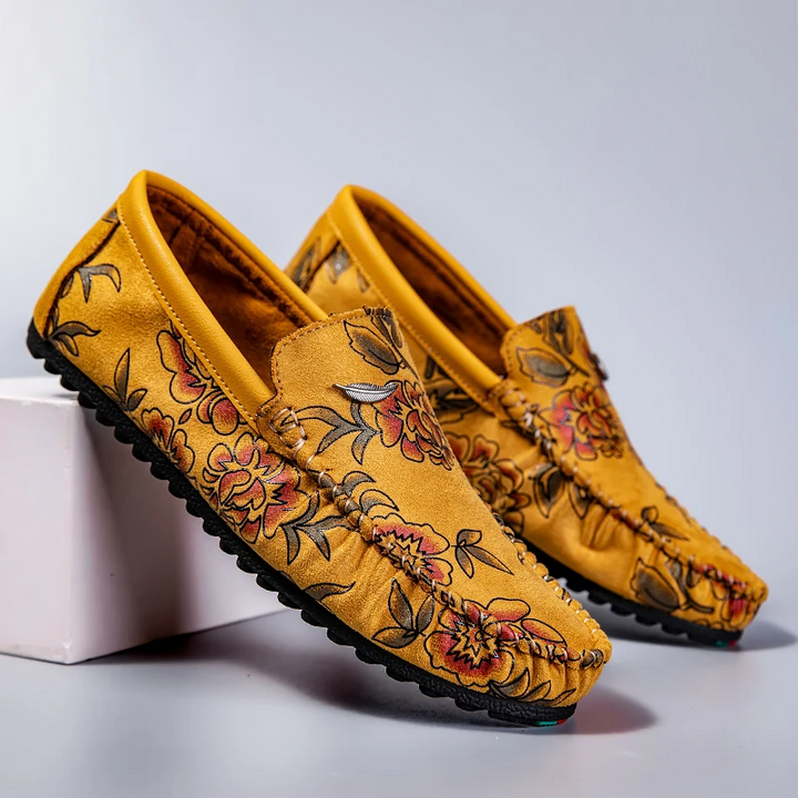 Blomster Läder Loafers