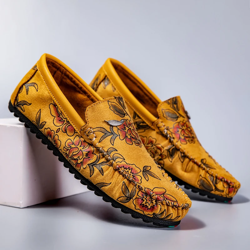 Blomster Läder Loafers