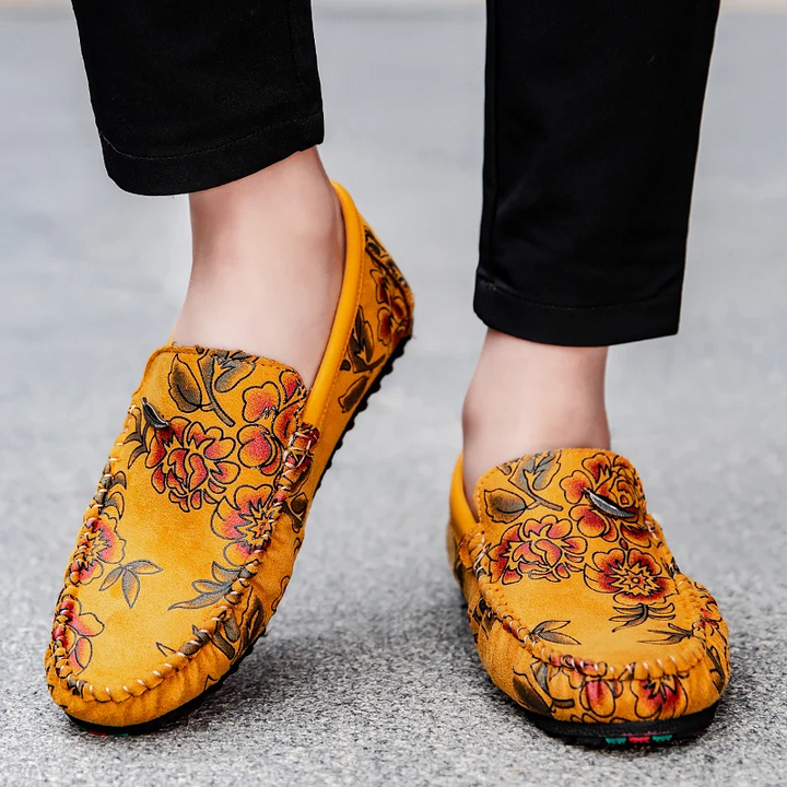 Blomster Läder Loafers