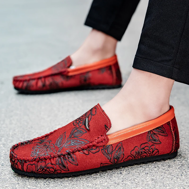 Blomster Läder Loafers