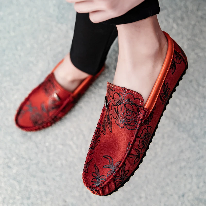 Blomster Läder Loafers