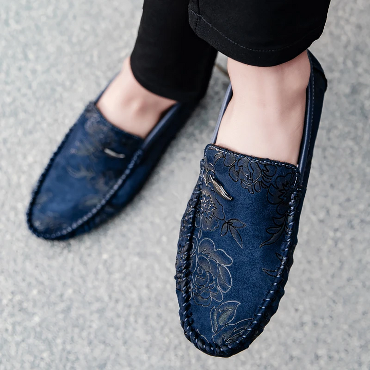 Blomster Läder Loafers