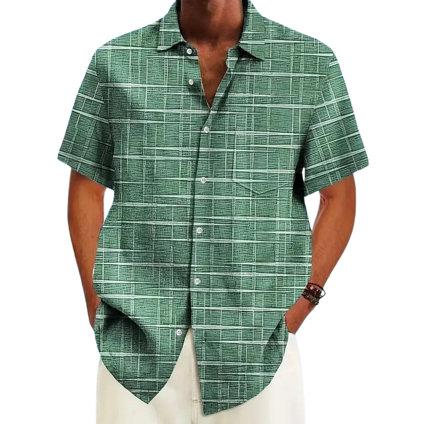 Leblanc™ | Elegant Randig och Rutig Skjorta