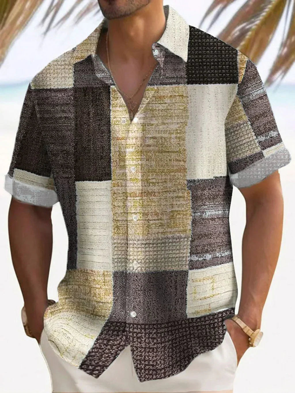 Elegant Patchwork Skjorta