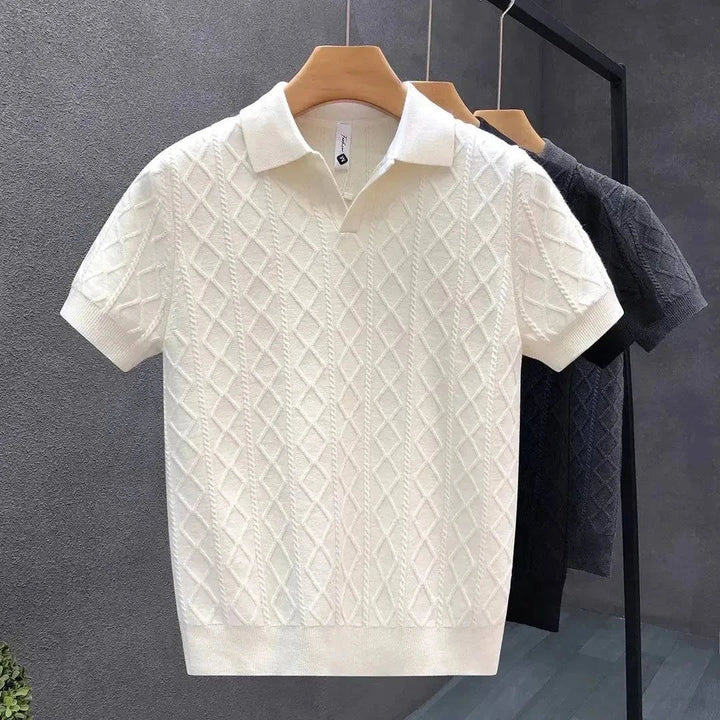 Blanco Diamantstickad Polo