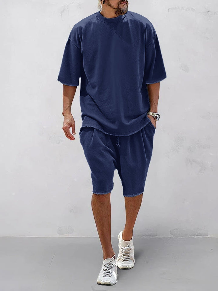 Casual Löst Sittande Enfärgat Sportset