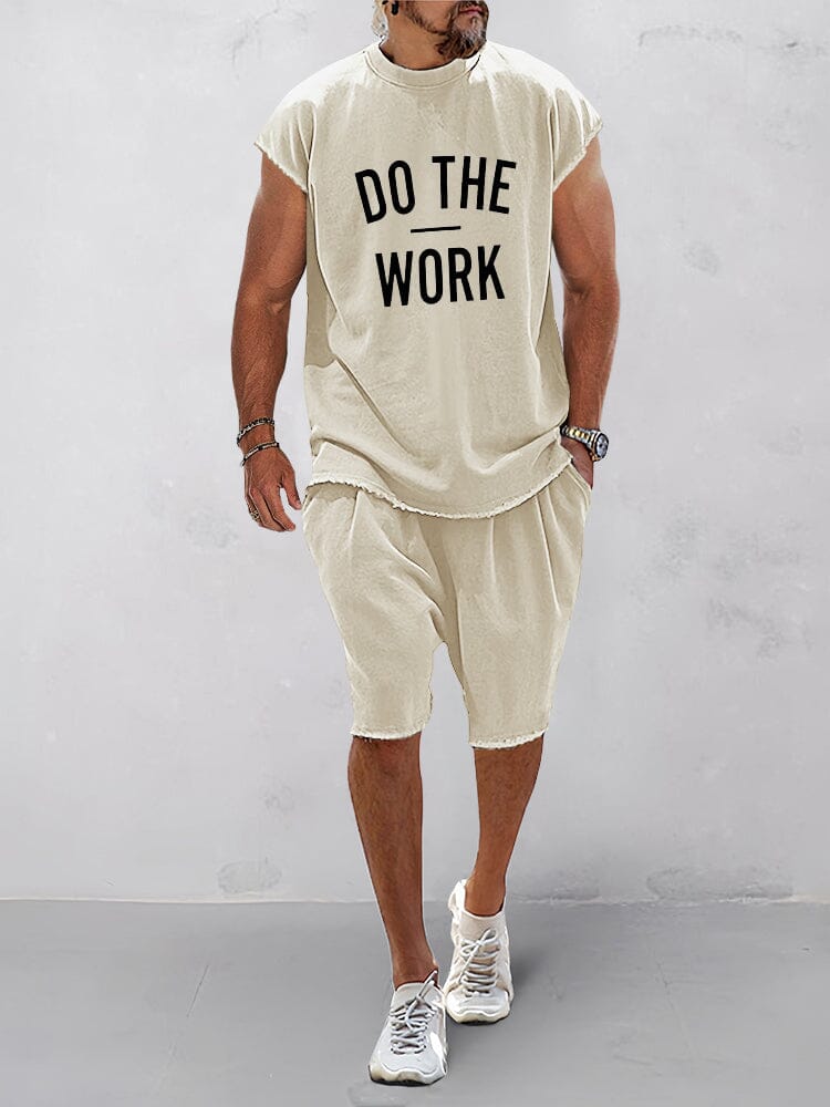Casual Löst Sittande Tryckt Sportset