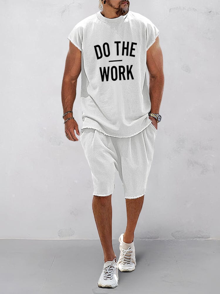 Casual Löst Sittande Tryckt Sportset