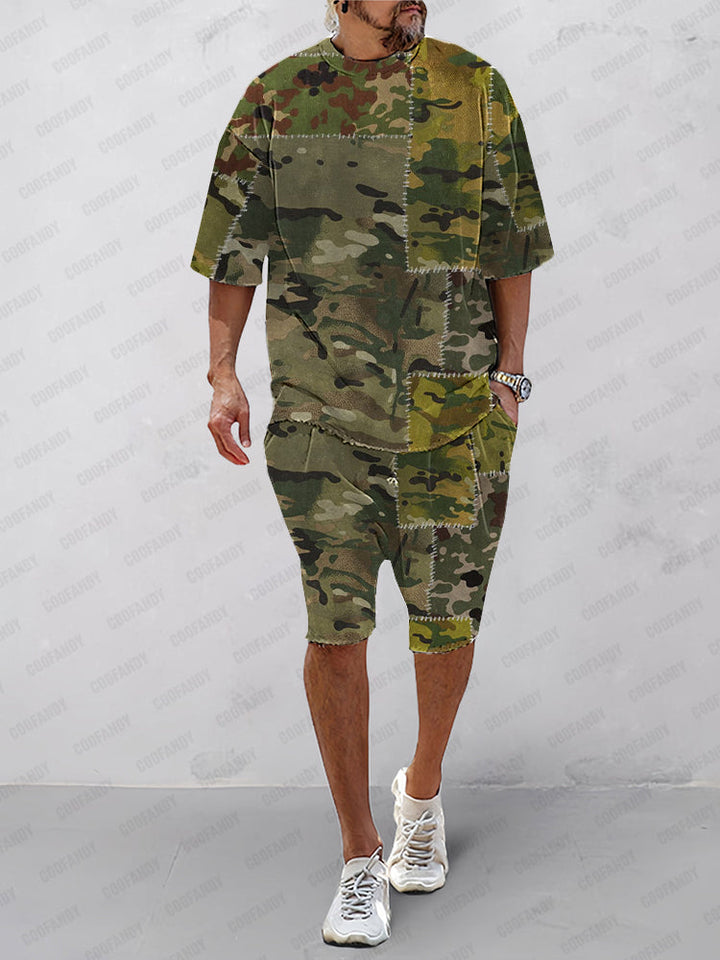 Athleisure Kamouflage Tryckt 2-Delat Set