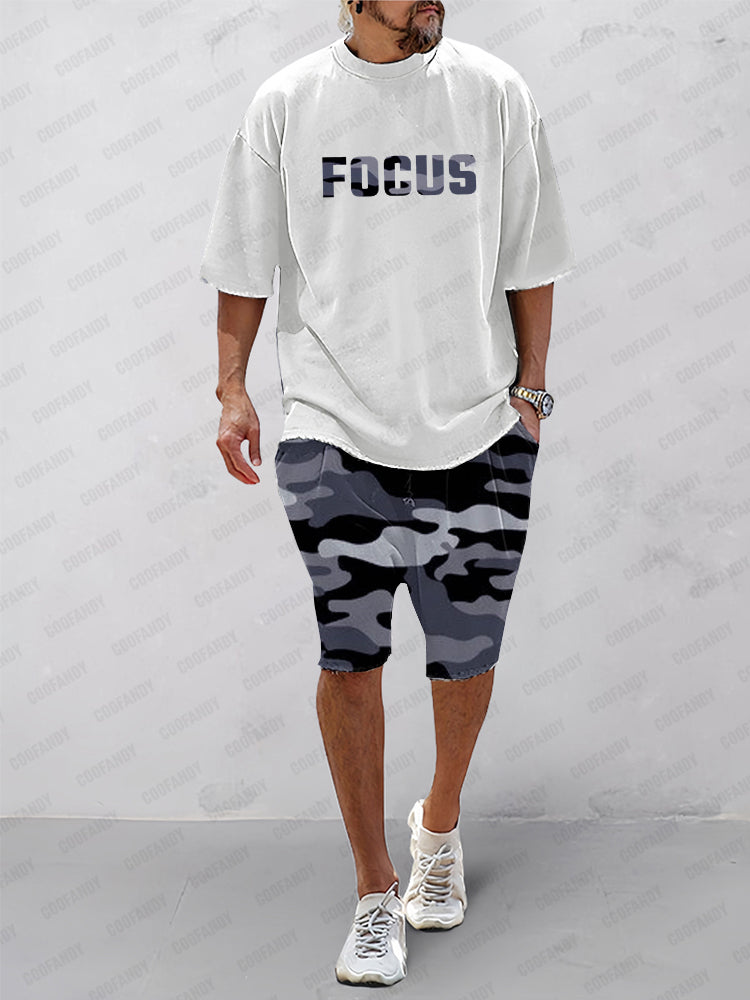 Athleisure Kamouflage Tryckt 2-Delat Set