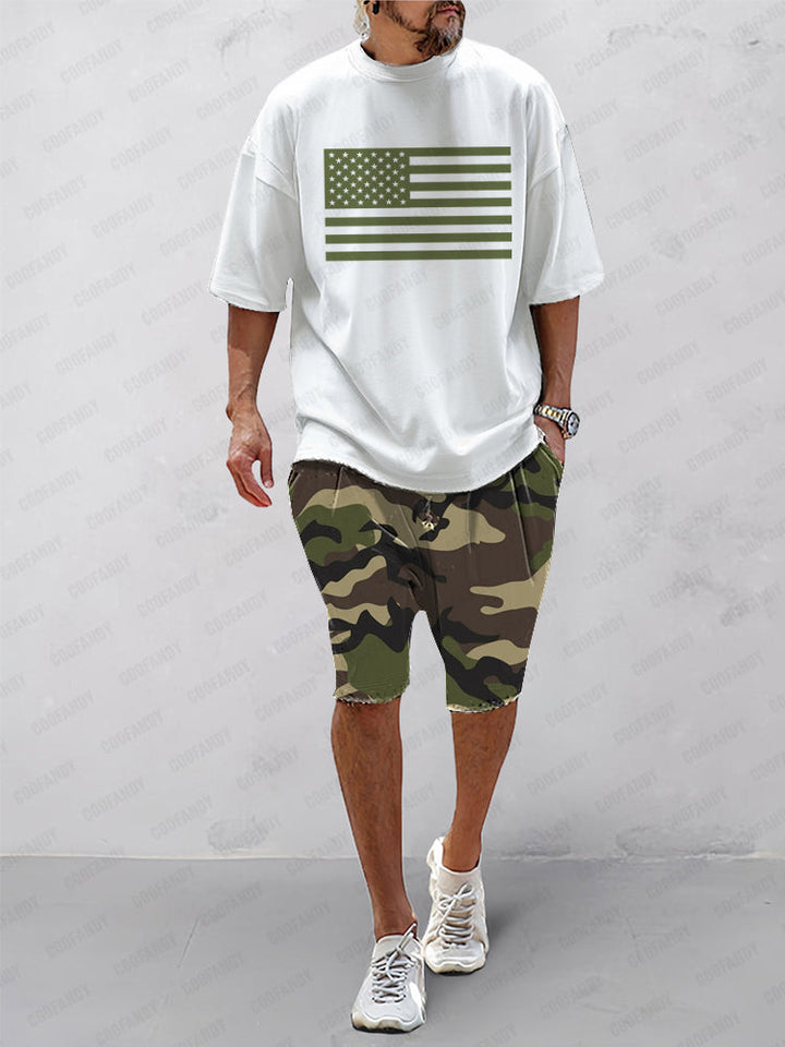 Athleisure Kamouflage Tryckt 2-Delat Set