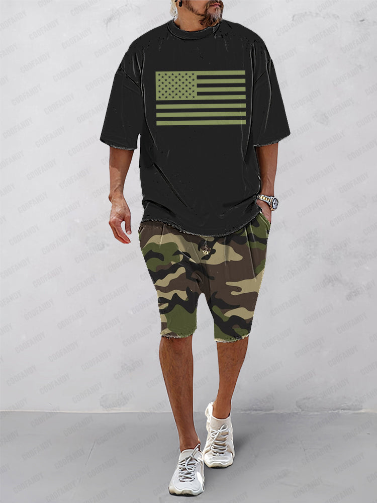 Casual Etniskt Tryckt Sportset