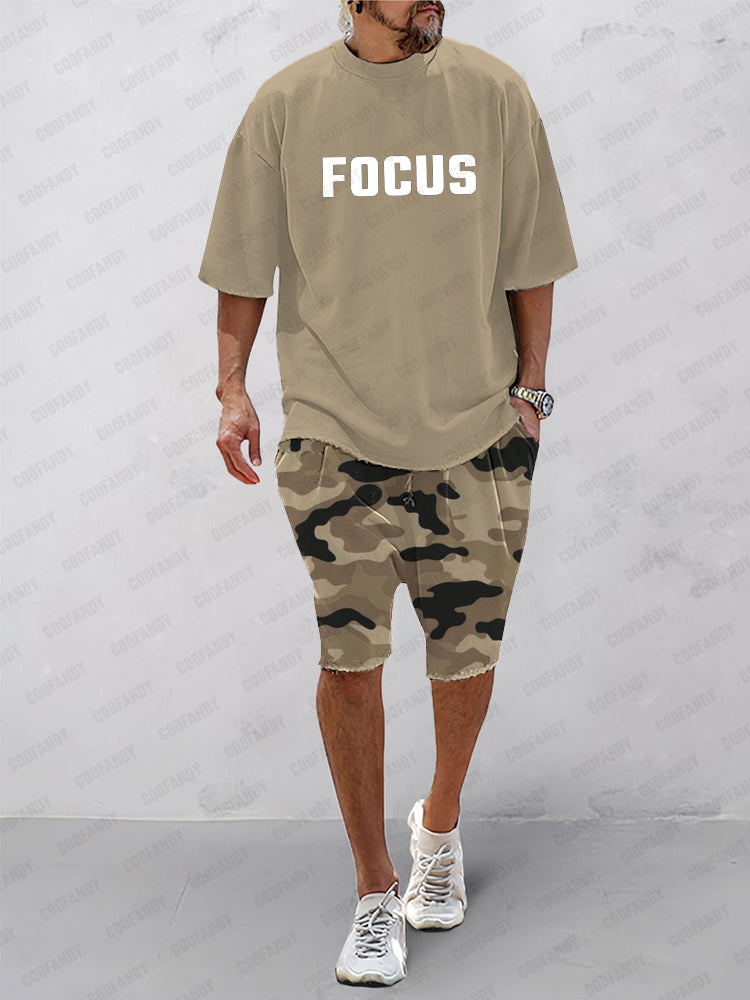Athleisure Kamouflage Tryckt 2-Delat Set